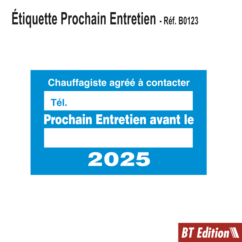 Etiquette Prochain Entretien Chauffage